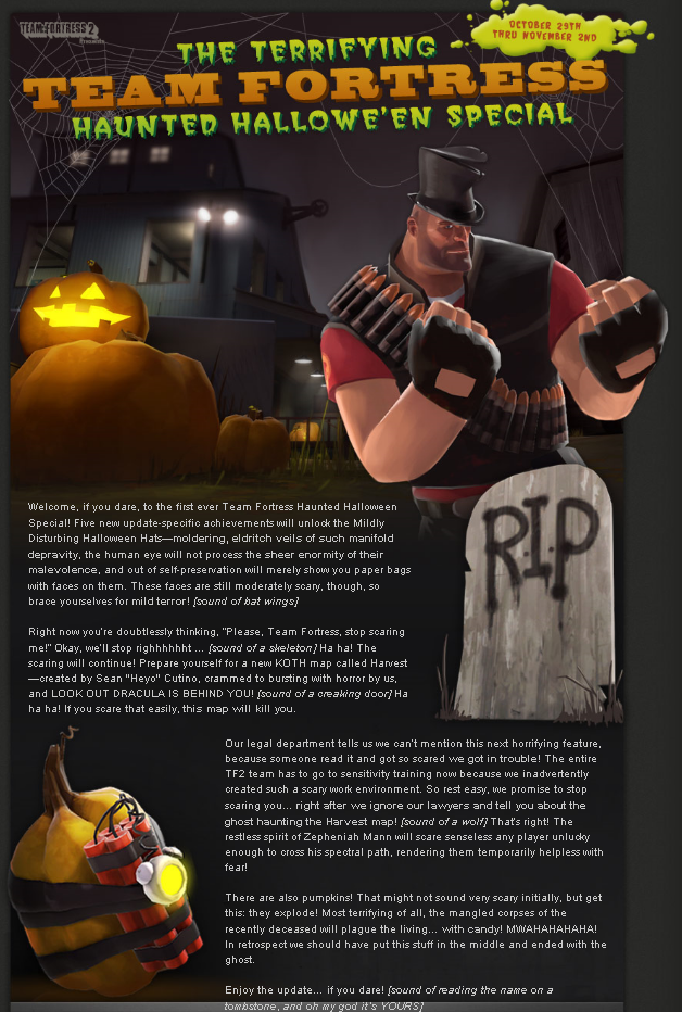 Team Fortress $2.49 on Steam for Two Hours, Halloween Update Available!