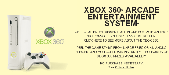 Win an Xbox 360 in McDonalds Monopoly
