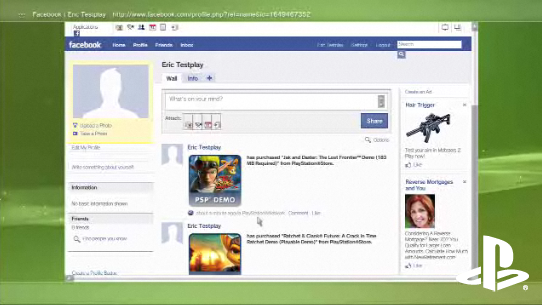 Sony Announces Firmware Update, Facebook Integration