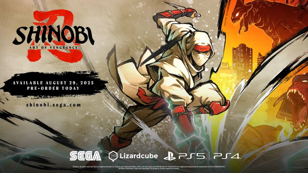 "Unveiling SHINOBI: Art of Vengeance - SEGA's Epic Adventure Launching August 29, 2025!"